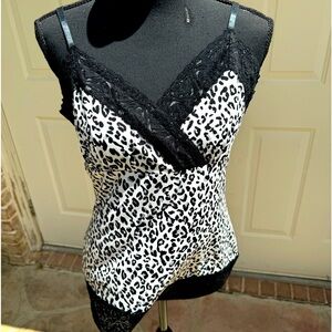 White House Black Market, Black,White, & Gray, animal print Camisole, Size Large
